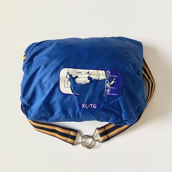 Vintage K-Way Windbreaker Jacket Blue Zip Up Blokecore Athleisure Fanny Pack - Picture 11 of 15